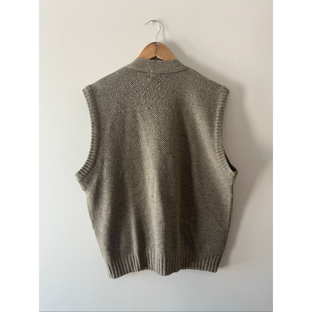 Vintage London Fog Sweater Vest XL Gray Knit Grandpa Core Academic old money - Picture 7 of 8